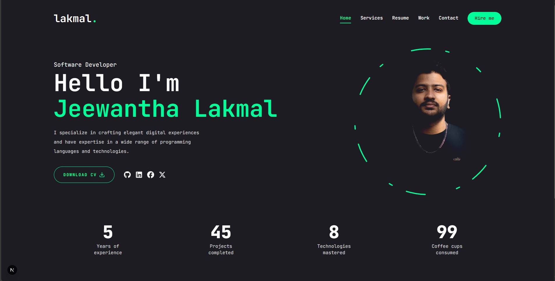 Screenshot of Portfolio project